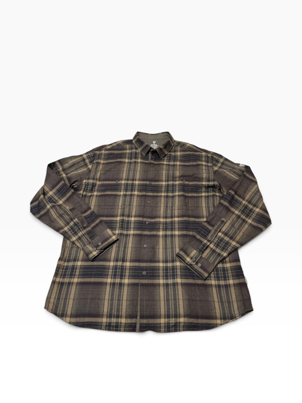 KUHL 7202 Brown Check Long Sleeve Button Down Shirt Men's Sz XXL